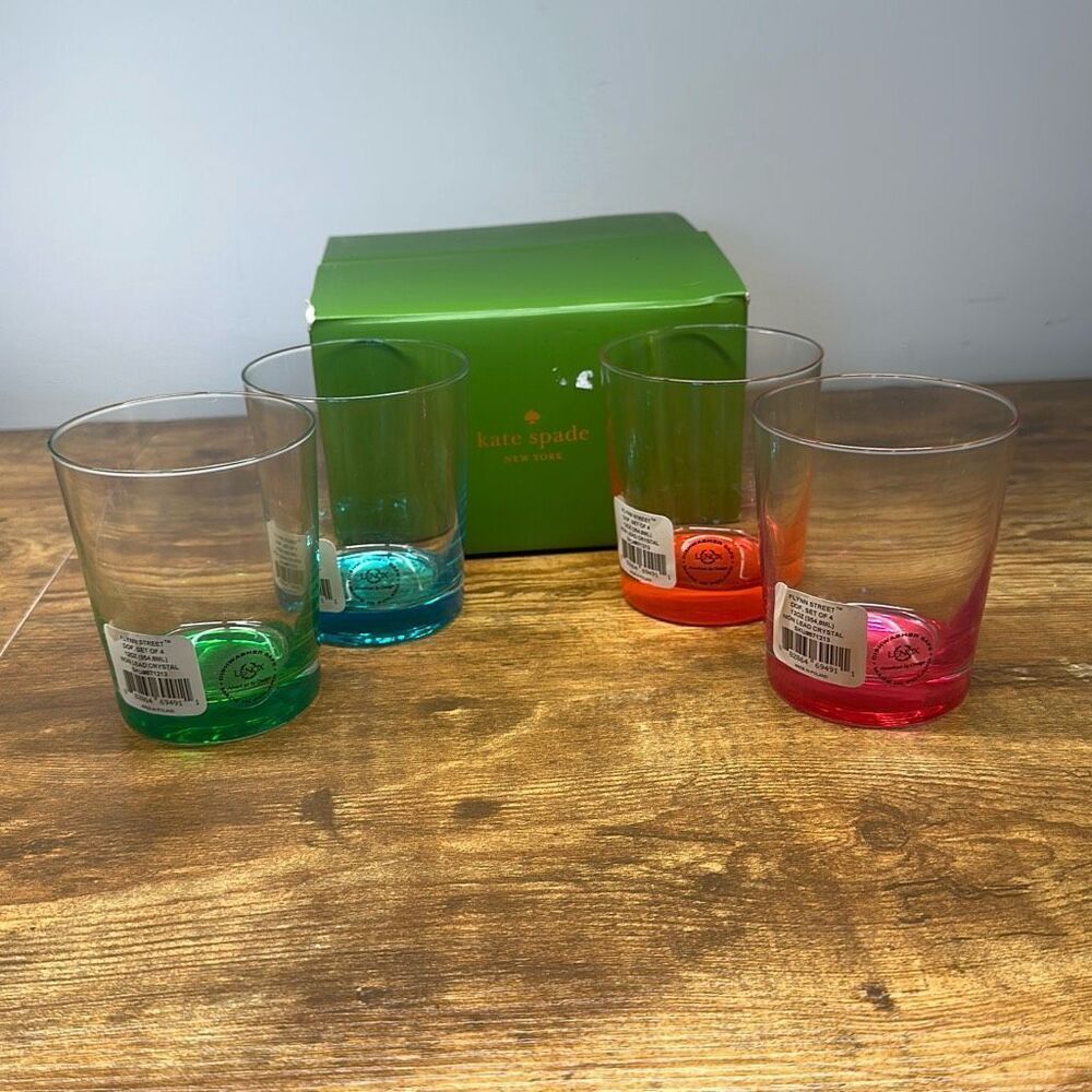 Kate Spade Drinking Glasses Flynn Street Whiskey‎ Double 12oz Lenox